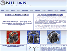 Tablet Screenshot of milianacoustics.com